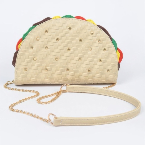 Studded Taco Shape Clutch - Picture 2 of 5